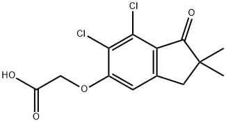 (6,7-Dichloro-2,2-dimethyl-1-oxoindan-5-yl)oxyacetic acid Struktur