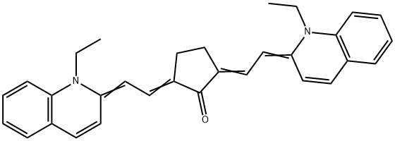 2,5-BIS((E)-2-[1-ETHYL-2(1H)-QUINOLINYLIDENE]ETHYLIDENE)CYCLOPENTANONE Struktur