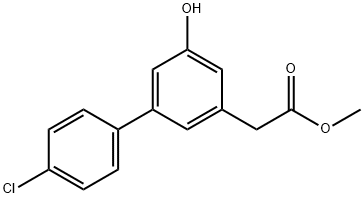 4'-Chloro-5-hydroxy-(1,1'-biphenyl)-3-acetic acid methyl ester Struktur