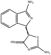 1-(2-amino-4-imino-(4H)-thiazol-5-ylidene)-1H-isoindol-3-amine Struktur