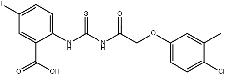 2-[[[[(4-CHLORO-3-METHYLPHENOXY)ACETYL]AMINO]THIOXOMETHYL]AMINO]-5-IODO-BENZOIC ACID Struktur