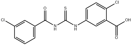 2-CHLORO-5-[[[(3-CHLOROBENZOYL)AMINO]THIOXOMETHYL]AMINO]-BENZOIC ACID Struktur