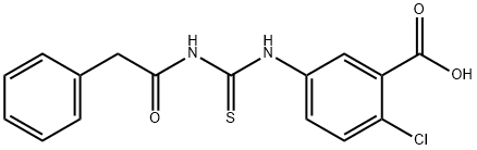 2-CHLORO-5-[[[(PHENYLACETYL)AMINO]THIOXOMETHYL]AMINO]-BENZOIC ACID Struktur