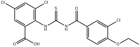 3,5-DICHLORO-2-[[[(3-CHLORO-4-ETHOXYBENZOYL)AMINO]THIOXOMETHYL]AMINO]-BENZOIC ACID Struktur