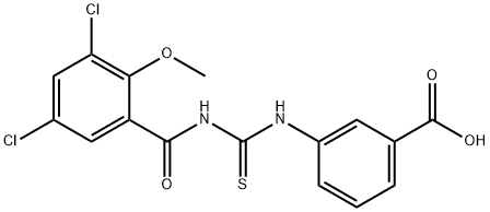 3-[[[(3,5-DICHLORO-2-METHOXYBENZOYL)AMINO]THIOXOMETHYL]AMINO]-BENZOIC ACID Struktur