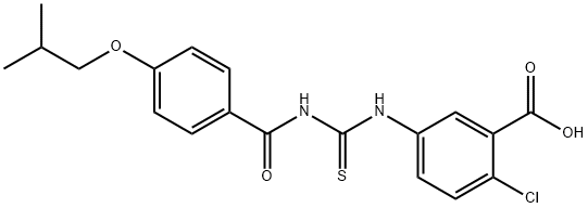 2-CHLORO-5-[[[[4-(2-METHYLPROPOXY)BENZOYL]AMINO]THIOXOMETHYL]AMINO]-BENZOIC ACID Struktur