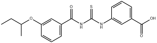 3-[[[[3-(1-METHYLPROPOXY)BENZOYL]AMINO]THIOXOMETHYL]AMINO]-BENZOIC ACID Struktur