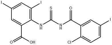 2-[[[(2-CHLORO-5-IODOBENZOYL)AMINO]THIOXOMETHYL]AMINO]-3,5-DIIODO-BENZOIC ACID Struktur