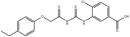 4-CHLORO-3-[[[[(4-ETHYLPHENOXY)ACETYL]AMINO]THIOXOMETHYL]AMINO]-BENZOIC ACID Struktur