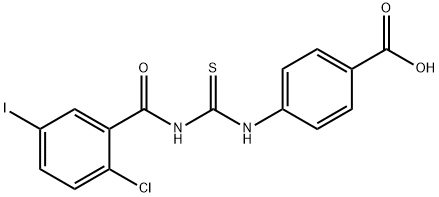 4-[[[(2-CHLORO-5-IODOBENZOYL)AMINO]THIOXOMETHYL]AMINO]-BENZOIC ACID Struktur