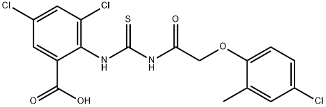 3,5-DICHLORO-2-[[[[(4-CHLORO-2-METHYLPHENOXY)ACETYL]AMINO]THIOXOMETHYL]AMINO]-BENZOIC ACID Struktur