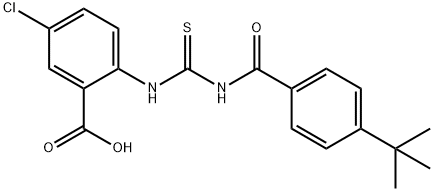 5-CHLORO-2-[[[[4-(1,1-DIMETHYLETHYL)BENZOYL]AMINO]THIOXOMETHYL]AMINO]-BENZOIC ACID Struktur