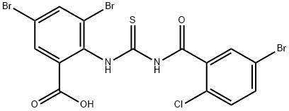 3,5-DIBROMO-2-[[[(5-BROMO-2-CHLOROBENZOYL)AMINO]THIOXOMETHYL]AMINO]-BENZOIC ACID Struktur