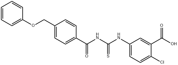 2-CHLORO-5-[[[[4-(PHENOXYMETHYL)BENZOYL]AMINO]THIOXOMETHYL]AMINO]-BENZOIC ACID Struktur