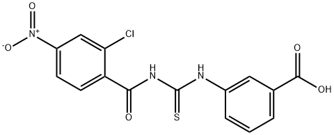 3-[[[(2-CHLORO-4-NITROBENZOYL)AMINO]THIOXOMETHYL]AMINO]-BENZOIC ACID Struktur