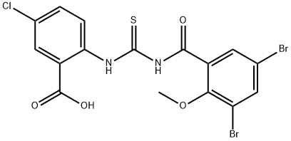 5-CHLORO-2-[[[(3,5-DIBROMO-2-METHOXYBENZOYL)AMINO]THIOXOMETHYL]AMINO]-BENZOIC ACID Struktur