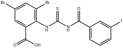 3,5-DIBROMO-2-[[[(3-IODOBENZOYL)AMINO]THIOXOMETHYL]AMINO]-BENZOIC ACID Struktur