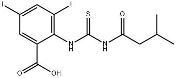 3,5-DIIODO-2-[[[(3-METHYL-1-OXOBUTYL)AMINO]THIOXOMETHYL]AMINO]-BENZOIC ACID Struktur