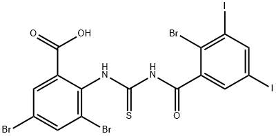 3,5-DIBROMO-2-[[[(2-BROMO-3,5-DIIODOBENZOYL)AMINO]THIOXOMETHYL]AMINO]-BENZOIC ACID Struktur