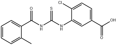 4-CHLORO-3-[[[(2-METHYLBENZOYL)AMINO]THIOXOMETHYL]AMINO]-BENZOIC ACID Struktur