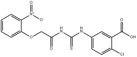 2-CHLORO-5-[[[[(2-NITROPHENOXY)ACETYL]AMINO]THIOXOMETHYL]AMINO]-BENZOIC ACID Struktur