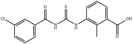 3-[[[(3-CHLOROBENZOYL)AMINO]THIOXOMETHYL]AMINO]-2-METHYL-BENZOIC ACID Struktur