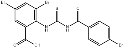 3,5-DIBROMO-2-[[[(4-BROMOBENZOYL)AMINO]THIOXOMETHYL]AMINO]-BENZOIC ACID Struktur