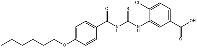 4-CHLORO-3-[[[[4-(HEXYLOXY)BENZOYL]AMINO]THIOXOMETHYL]AMINO]-BENZOIC ACID Struktur