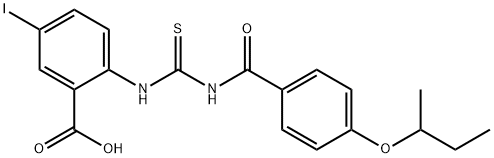 5-IODO-2-[[[[4-(1-METHYLPROPOXY)BENZOYL]AMINO]THIOXOMETHYL]AMINO]-BENZOIC ACID Struktur