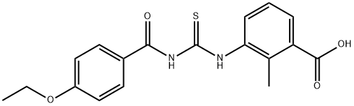 3-[[[(4-ETHOXYBENZOYL)AMINO]THIOXOMETHYL]AMINO]-2-METHYL-BENZOIC ACID Struktur