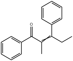 2-Methyl-1,3-diphenyl-2-penten-1-one Struktur