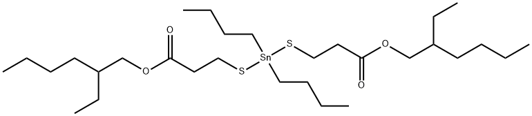 2-ethylhexyl 5,5-dibutyl-12-ethyl-9-oxo-10-oxa-4,6-dithia-5-stannahexadecanoate  Struktur