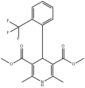 1,4-Dihydro-2,6-dimethyl-4-[o-(trifluoromethyl)phenyl]-3,5-pyridinedicarboxylic acid dimethyl ester Struktur