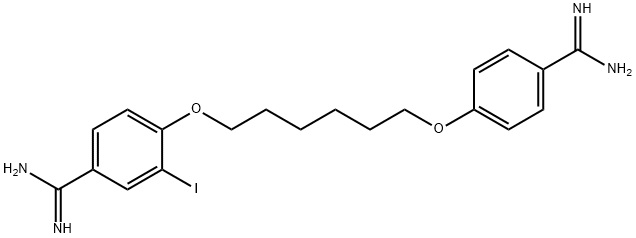 4-[6-(4-Amidino-3-iodophenoxy)hexyloxy]benzamidine Struktur