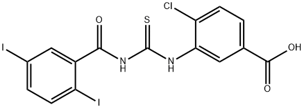 4-CHLORO-3-[[[(2,5-DIIODOBENZOYL)AMINO]THIOXOMETHYL]AMINO]-BENZOIC ACID Struktur