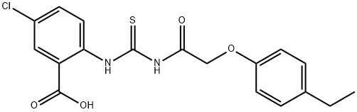 5-CHLORO-2-[[[[(4-ETHYLPHENOXY)ACETYL]AMINO]THIOXOMETHYL]AMINO]-BENZOIC ACID Struktur