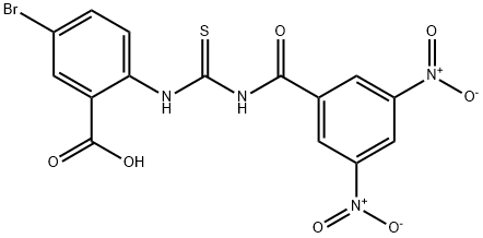 5-BROMO-2-[[[(3,5-DINITROBENZOYL)AMINO]THIOXOMETHYL]AMINO]-BENZOIC ACID Struktur