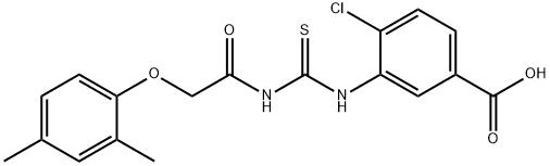 4-CHLORO-3-[[[[(2,4-DIMETHYLPHENOXY)ACETYL]AMINO]THIOXOMETHYL]AMINO]-BENZOIC ACID Struktur