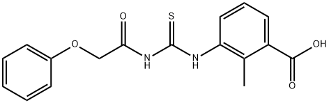 2-METHYL-3-[[[(PHENOXYACETYL)AMINO]THIOXOMETHYL]AMINO]-BENZOIC ACID Struktur