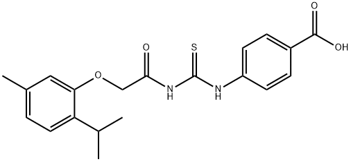 4-[[[[[5-METHYL-2-(1-METHYLETHYL)PHENOXY]ACETYL]AMINO]THIOXOMETHYL]AMINO]-BENZOIC ACID Struktur