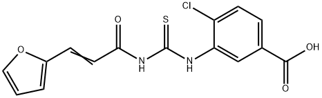 4-CHLORO-3-[[[[3-(2-FURANYL)-1-OXO-2-PROPENYL]AMINO]THIOXOMETHYL]AMINO]-BENZOIC ACID Struktur