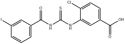 4-CHLORO-3-[[[(3-IODOBENZOYL)AMINO]THIOXOMETHYL]AMINO]-BENZOIC ACID Struktur