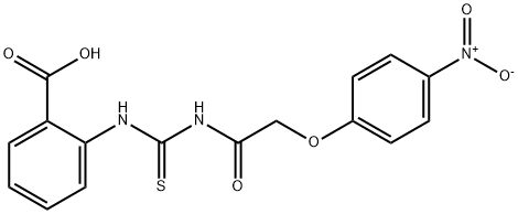 2-[[[[(4-NITROPHENOXY)ACETYL]AMINO]THIOXOMETHYL]AMINO]-BENZOIC ACID Struktur