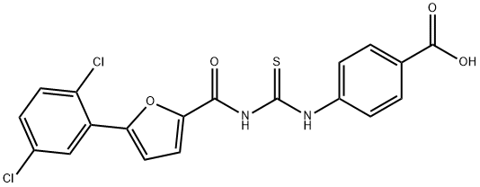 4-[[[[[5-(2,5-DICHLOROPHENYL)-2-FURANYL]CARBONYL]AMINO]THIOXOMETHYL]AMINO]-BENZOIC ACID Struktur