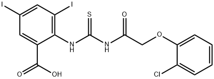 2-[[[[(2-CHLOROPHENOXY)ACETYL]AMINO]THIOXOMETHYL]AMINO]-3,5-DIIODO-BENZOIC ACID Struktur