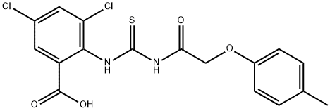 3,5-DICHLORO-2-[[[[(4-METHYLPHENOXY)ACETYL]AMINO]THIOXOMETHYL]AMINO]-BENZOIC ACID Struktur