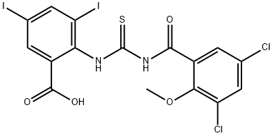 2-[[[(3,5-DICHLORO-2-METHOXYBENZOYL)AMINO]THIOXOMETHYL]AMINO]-3,5-DIIODO-BENZOIC ACID Struktur