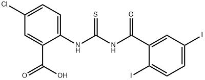 5-CHLORO-2-[[[(2,5-DIIODOBENZOYL)AMINO]THIOXOMETHYL]AMINO]-BENZOIC ACID Struktur