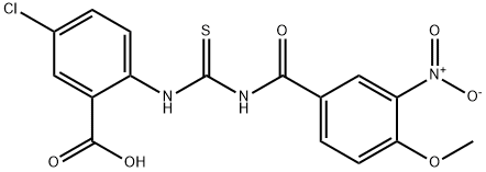 5-CHLORO-2-[[[(4-METHOXY-3-NITROBENZOYL)AMINO]THIOXOMETHYL]AMINO]-BENZOIC ACID Struktur