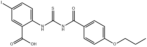 5-IODO-2-[[[(4-PROPOXYBENZOYL)AMINO]THIOXOMETHYL]AMINO]-BENZOIC ACID Struktur